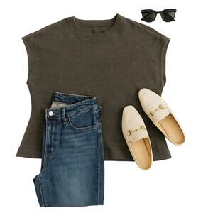 Thick Brown Oversized Sleeveless Knit Sweater Vest